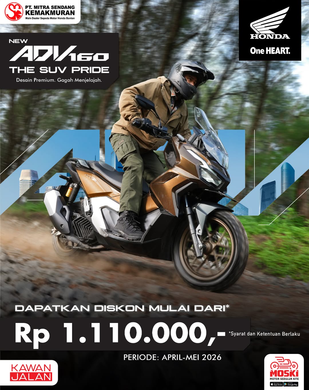 Saatnya tampil gagah dan siap jelajah bareng Honda ADV 160💥
